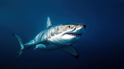 Fototapeta premium Great white shark underwater ocean