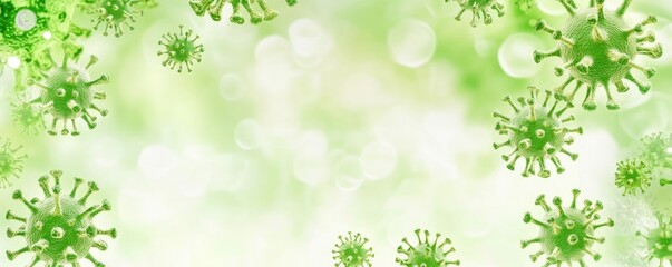 Green Virus Particles in Soft Focus