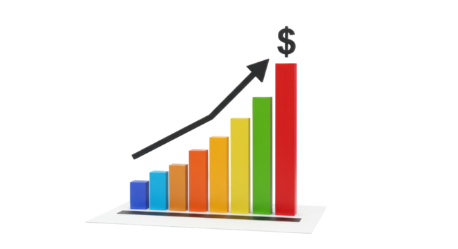 Isolated Business Growth Chart