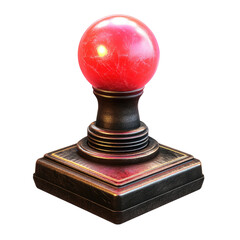 Glowing Red Joystick on transparent background
