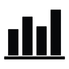 Bar Chart icon silhouette isolated on white background