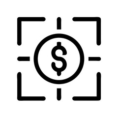 Dollar Symbol Inside Focus Frame Icon Design