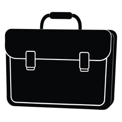 briefcase silhouette isolated on white background