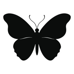 butterfly silhouette isolated on white background