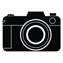 camera silhouette isolated on white background