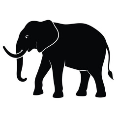 Fototapeta premium Elephant silhouette isolated on white background