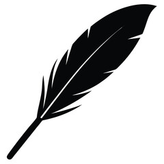 Fototapeta premium feather pen silhouette isolated on white background