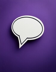 Speech Bubble Cutout on purple Background