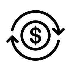 Dollar Symbol With Rotating Arrows Icon Design