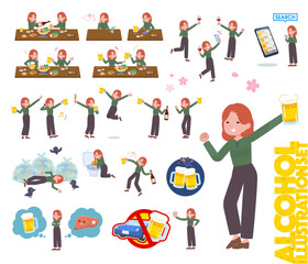 ドリンクパーティーに関する赤髪女性のセット