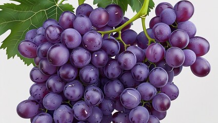 Fototapeta premium Purple Grapes with Realistic Detail
