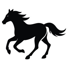 running horse silhouette isolated on white background