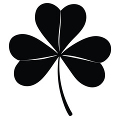 Shamrock silhouette isolated on white background