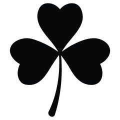 Shamrock silhouette isolated on white background