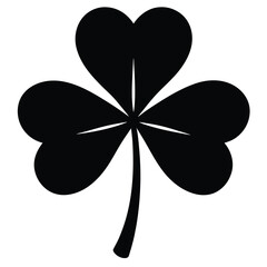 Shamrock silhouette isolated on white background
