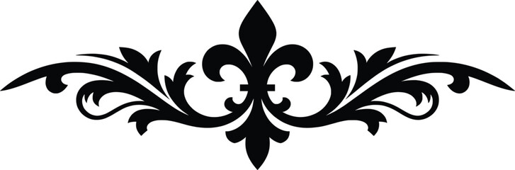 Fleur-de-Lis Ornament Design, Elegant Vintage Decorative Vector
