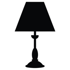 Obraz premium Table Lamp silhouette isolated on white background