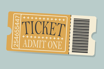 Event entrance ticket template in vintage colors