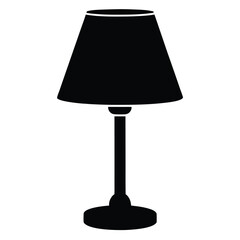 Obraz premium Table Lamp silhouette isolated on white background