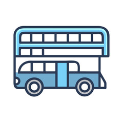 Double Decker Bus For Urban Sightseeing Icon Design