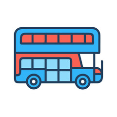 Double Decker Bus For Urban Sightseeing Icon Design