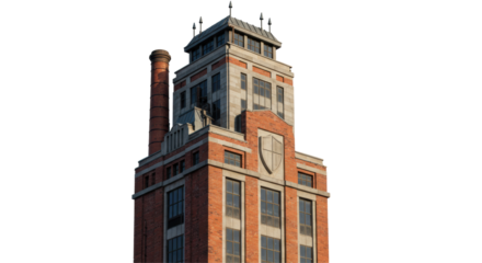 Isolated Old Brick Factory Building