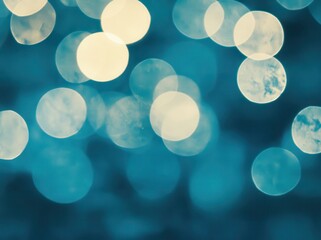 Blurred bokeh lights background with defocused circular light spots, abstract night illustration for a banner, poster or greeting card template