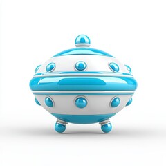 Obraz premium Colorful Ceramic Decorative Object with Blue and White Design