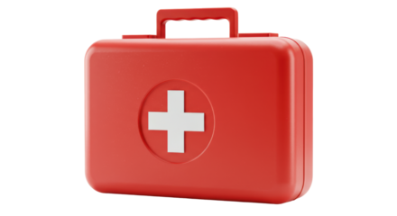 Isolated Red First Aid Kit with White Cross