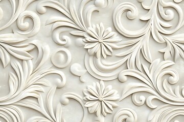 Beige embossed Greek key floral pattern, rendered in 3D for a striking relief texture that adds classical sophistication to any design backdrop.