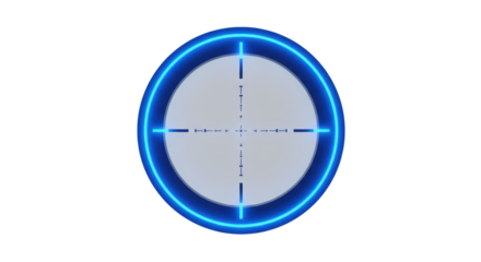 Isolated Blue Neon Crosshair