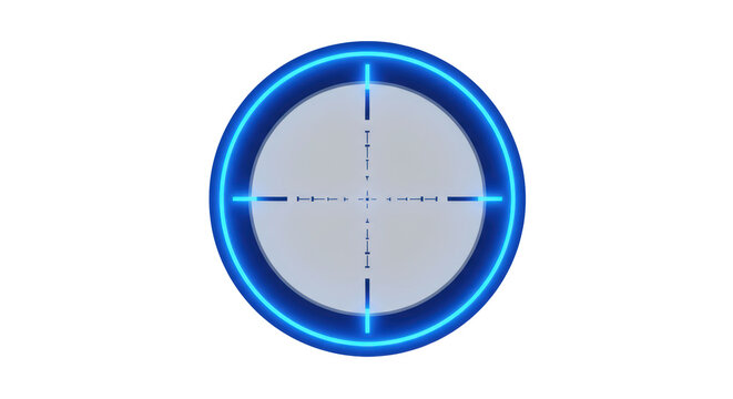 Isolated Blue Neon Crosshair