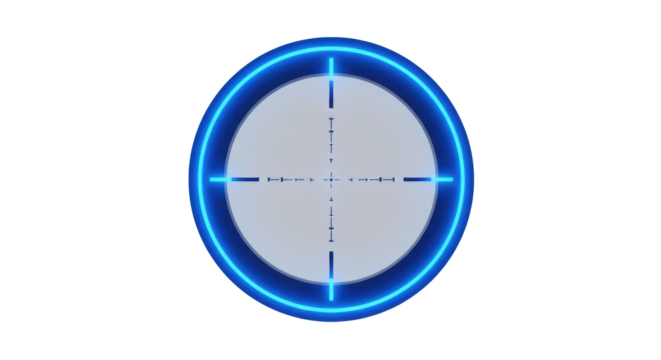 Isolated Blue Neon Crosshair