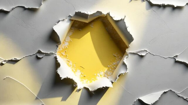 Vector of paper texture with a torn hole, showcasing frayed edges and a space for a message.