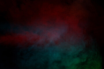 Orange and red steam on a black background.