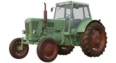 Isolated vintage tractor