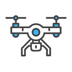 Drone With Rotors Aerial Flying Device Icon Design