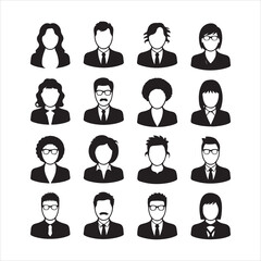 Silhouettes of men and women in suits, perfect for professional and corporate branding