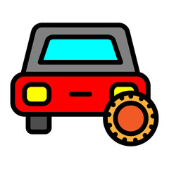 Changing Tyre Vector Filled Icon Design