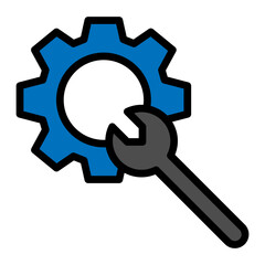 Working on Engine Vector Filled Icon Design