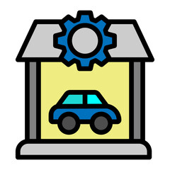 Service Station Vector Filled Icon Design