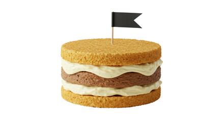 Isolated Layered Cake with Flag