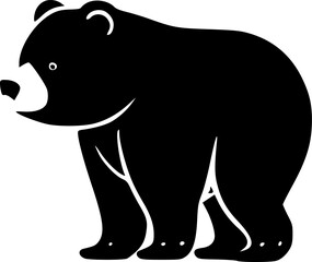 Fototapeta premium Bear | Black and White Vector illustration
