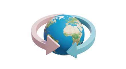 Isolated Earth with Rotating Arrows