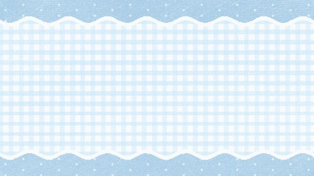 水色のチェック柄とドット柄の背景