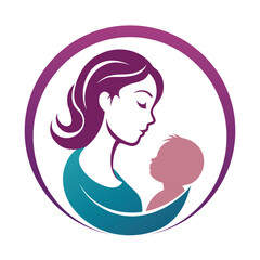 A mom with her baby in arms, designed for a happy mom