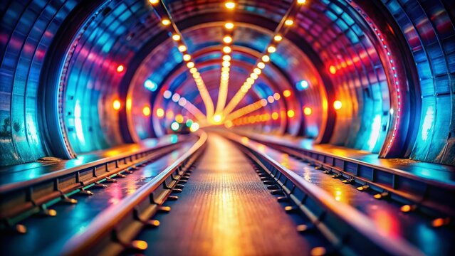 Loopable Animated Tunnel Background:  Infinite Tilt-Shift Miniature World