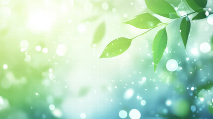 Fototapeta premium Sunlit foliage: Capturing the ethereal beauty of nature's details, with a sunlit foliage, showing leaves bathed in soft bokeh light and gentle background