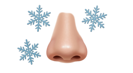 Isolated Nose with Snowflakes