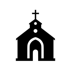 Minimalist Black and White Church Icon Design